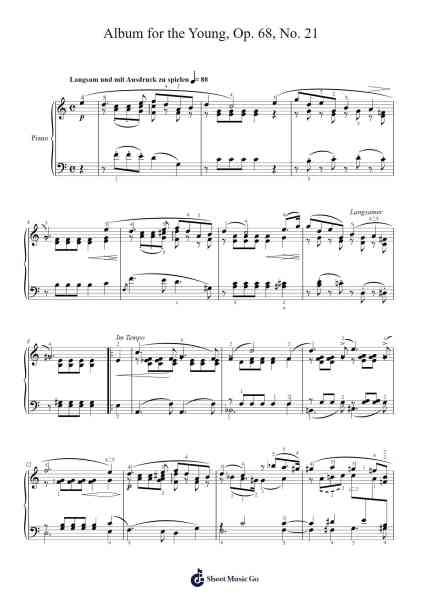 Album for the Young, Op. 68, No. 21 乐谱由 Robert Schumann - 编曲 Bonnes Junemiah