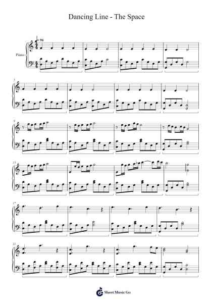 Dancing Line - The Space Sheet Music by Dancing Line-Arr.Croftswilde Ruthtodd