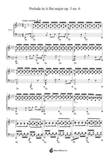 Prelude in A-flat Major, Op. 3 No. 6 Sheet Music by Ian Lee-Arr.Wildmy
