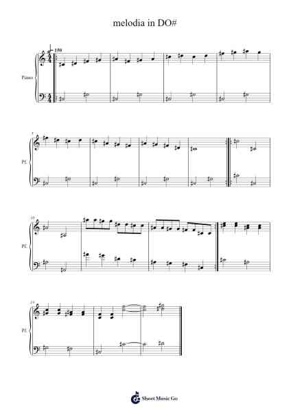 melodia in DO# Sheet Music by svnmiki-Arr.Dywalsh Barster