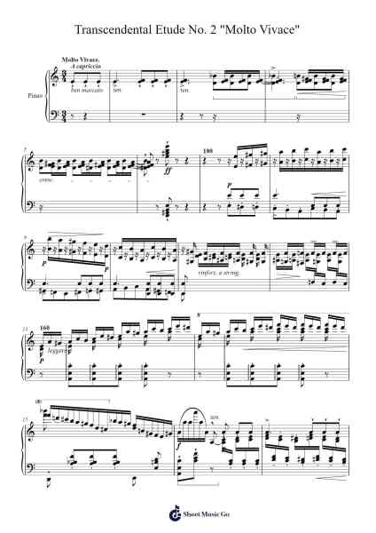 Transcendental Etude No. 2 "Molto Vivace" 乐谱由 Franz Liszt - 编曲 Whittrine Pruham
