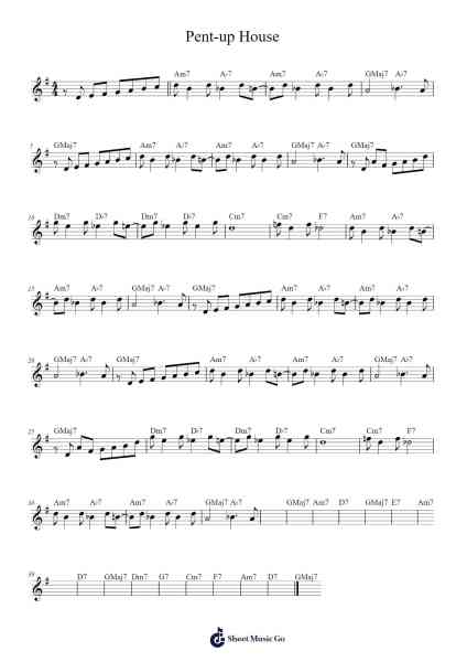 Pent-up House Sheet Music by Sonny Rollins-Arr.Alac Floleigh