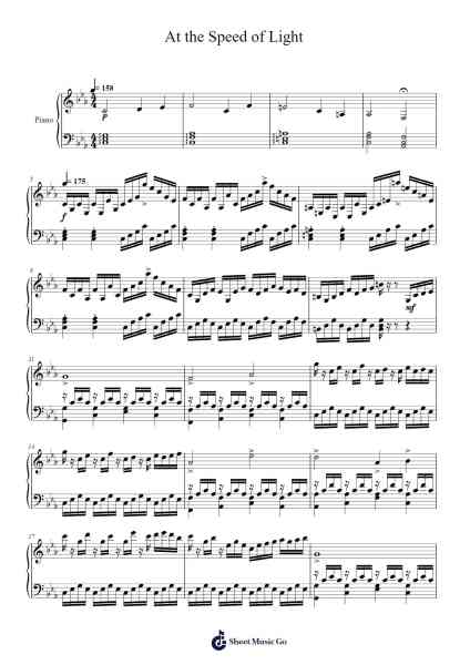At the Speed of Light Sheet Music by Dimrain47-Arr.Jerhue
