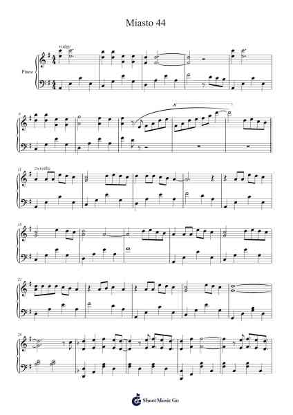 Miasto 44 Sheet Music by -Arr.Calbrown Yertate