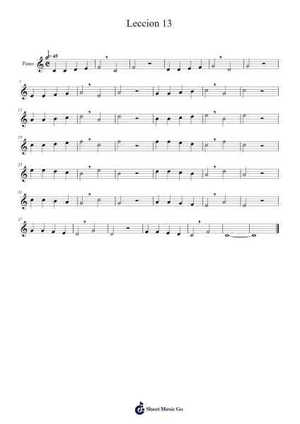Eslava's Metodo de Solfeo - Leccion 13 Sheet Music by Hilarión Eslava-Arr.Danchloe