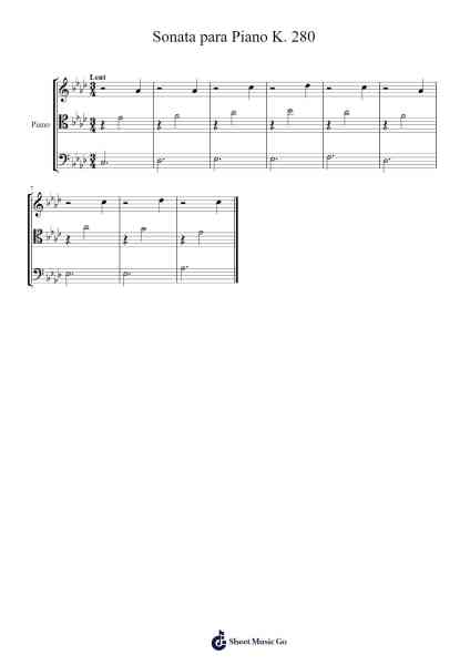 Sonata para Piano K. 280 Sheet Music by W. A. Mozart-Arr.Hodhill