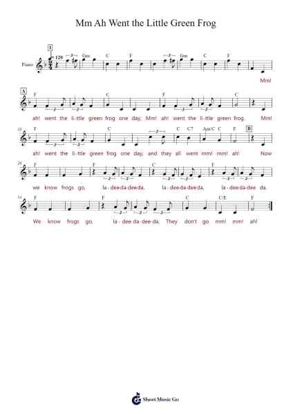 Mm Ah Went the Little Green Frog Sheet Music by Folk Song-Arr.Inmark Ausbrooke