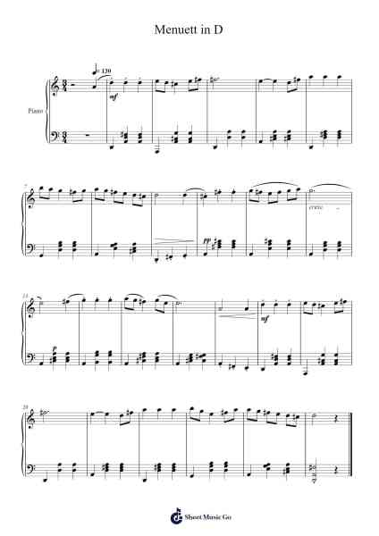 Menuett in D Musica per pianoforte di L. Müller - Arr.Krisrol Petthew