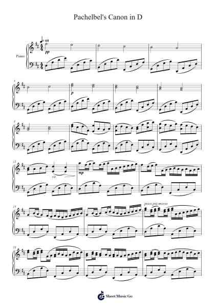Canon in D Major Sheet Music by Johann Pachelbel-Arr.Jofield