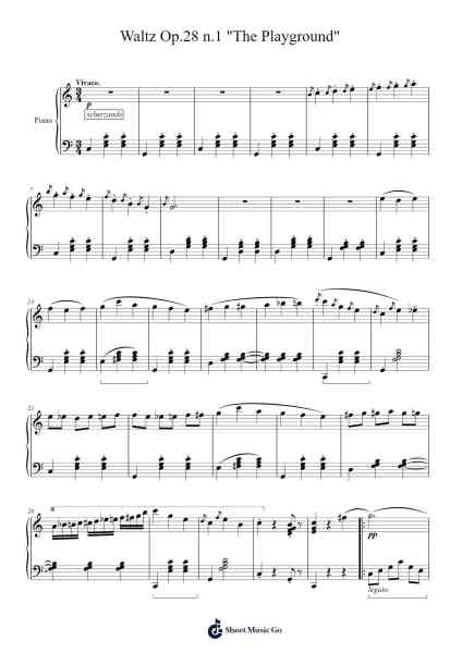 Waltz Op. 28 No. 1 "The Playground" Sheet Music by Matheus G. Santos-Arr.Hazlius