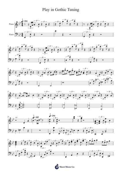 Play in Gothic Tuning Sheet Music by Juddtor Cheslaide-Arr.Gibger Burnsleif