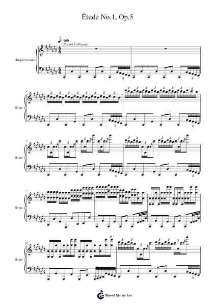 Étude Op. 5, No. 1 Sheet Music by Ivan Nikolaev-Arr.Rexlin Clachad