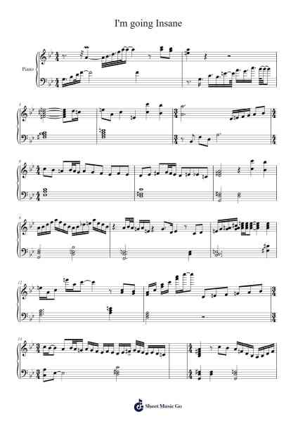 I'm Going Insane Sheet Music by snwoflakes-Arr.Galchard