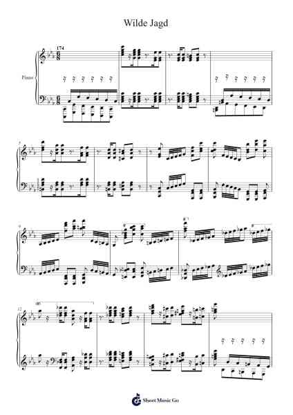 Wilde Jagd Sheet Music by Franz Liszt-Arr.Gemten Churhy