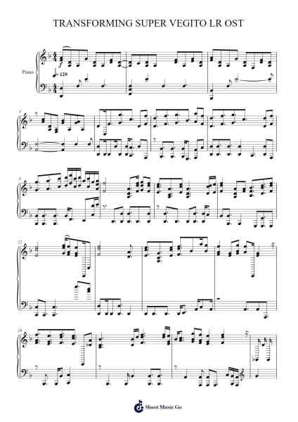 TRANSFORMING SUPER VEGITO LR OST DOKKAN BATTLE Sheet Music by saucyjuice4-Arr.Foxbroad Wilsey