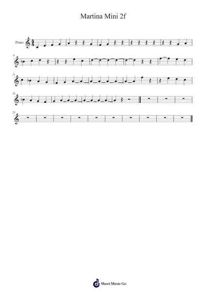Martina Mini 2f Musica per pianoforte di undefined - Arr.Ligreen