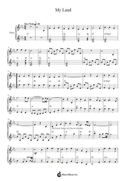 My Land Sheet Music by Rolf Lovland-Arr.Hedbraith