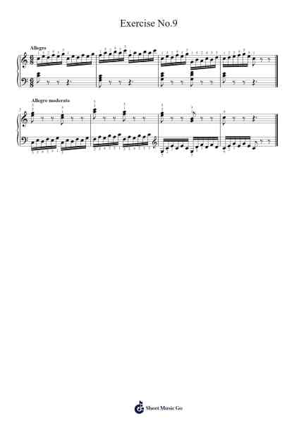 Exercise No. 9 Sheet Music by Carl Czerny-Arr.Phoeser