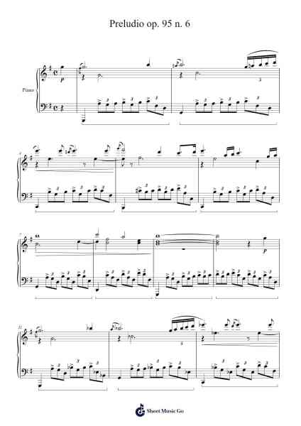 Preludio Op. 95 No. 6 Sheet Music by João Dovicchi-Arr.Sherkes Dofrank