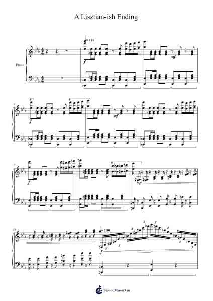 A Lisztian-ish Ending Sheet Music by Steven Bercik-Arr.Rodblair