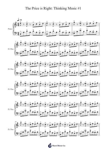 The Price is Right: Thinking Music #1 Sheet Music by Score Productions-Arr.Kirkckle Clarkckle