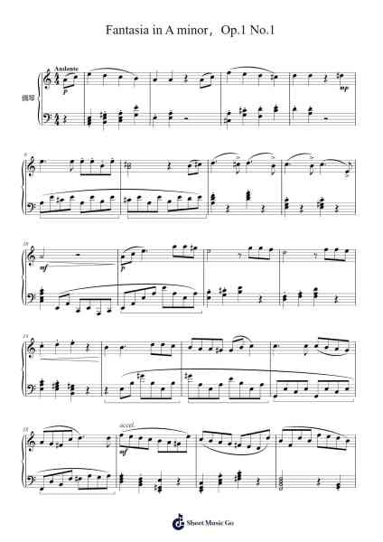 Fantasia in A minor, Op. 1 No. 1 Sheet Music by Jacrone-Arr.Ianjim