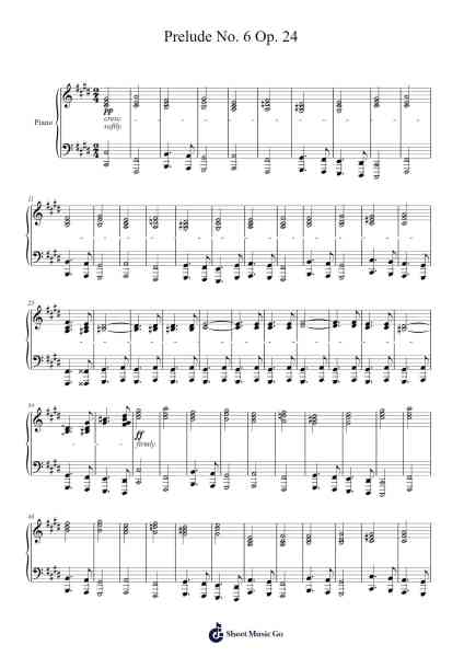 Prelude No. 6 Op. 24 Sheet Music by ...etc...-Arr.Lauven Joyceleif