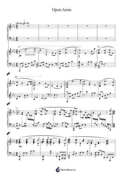 Open Arms Sheet Music by Journey-Arr.Cookwebb