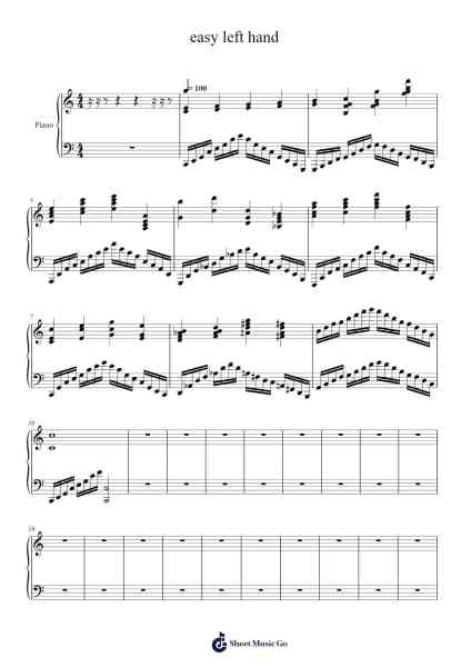 Easy Left Hand Sheet Music by Morjoan-Arr.Humbryce Vanral