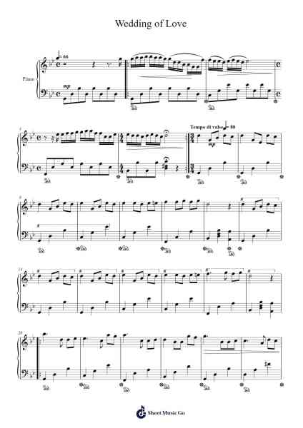Wedding of Love Sheet Music by Paul de Senneville-Arr.Moulcole Inkit