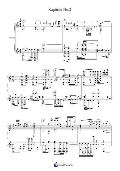 Ragtime No.2 Sheet Music by worldhello-Arr.Jersharp
