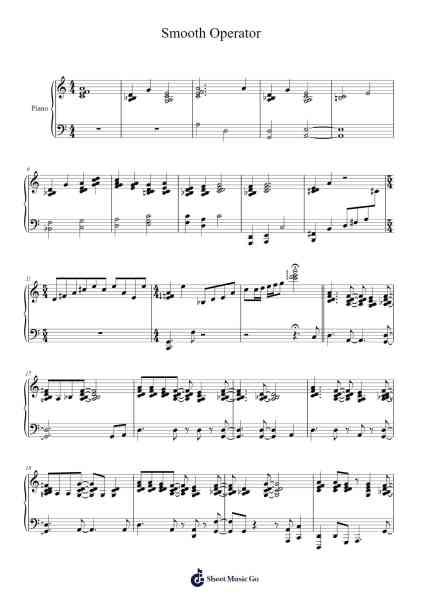 Smooth Operator Sheet Music by Sade-Arr.Puldair