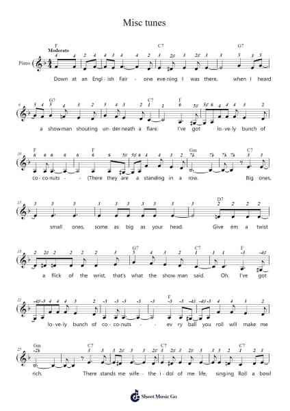 Misc tunes Sheet Music by Fred Heatherton-Arr.Manwright Diloyd