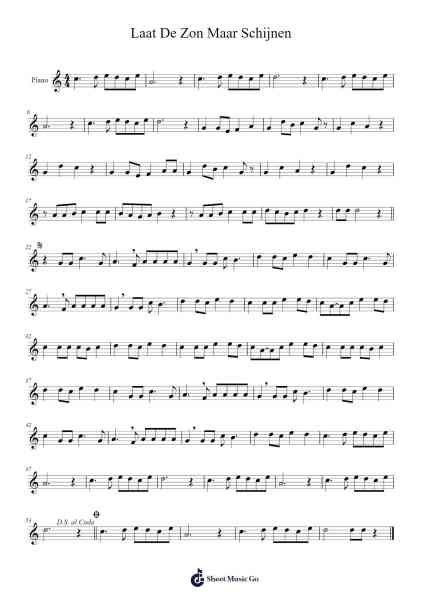 Laat De Zon Maar Schijnen Sheet Music by Jannes-Arr.Gemcol Nemott