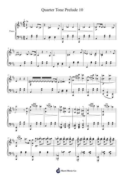 Quarter Tone Prelude No. 10 Sheet Music by Moooosey-Arr.Penstowe Beardwells