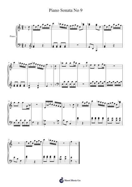 Piano Sonata No 9 Sheet Music by Franz Joseph Haydn-Arr.Lynchric