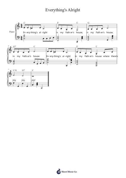 Everything's Alright Sheet Music by Wheatwey Roscan-Arr.Derion