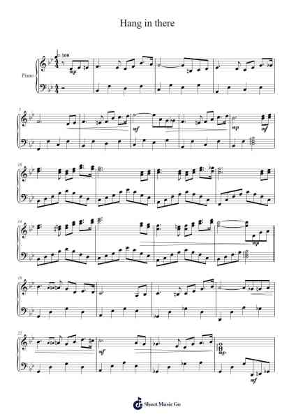 Hang in there Sheet Music by Masao Aichi-Arr.Brongus Chadkiel