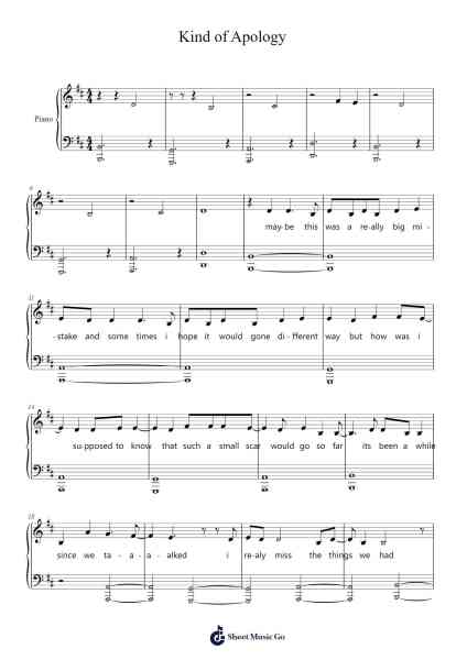 Kind of Apology Sheet Music by Viktorija Vī.-Arr.Bridrian