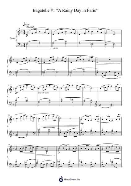 Bagatelle No. 1 "A Rainy Day in Paris" Sheet Music by John Griffin-Arr.Haycah Touthale