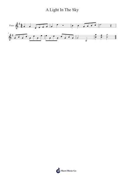 A Light In The Sky Sheet Music by Filipa/Kaamila/Tria-Arr.Derion