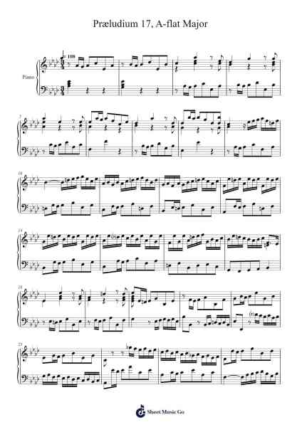 Prelude and Fugue in A-flat Major, BWV 862 Sheet Music by Johann Sebastian Bach-Arr.Oisensel Hilget