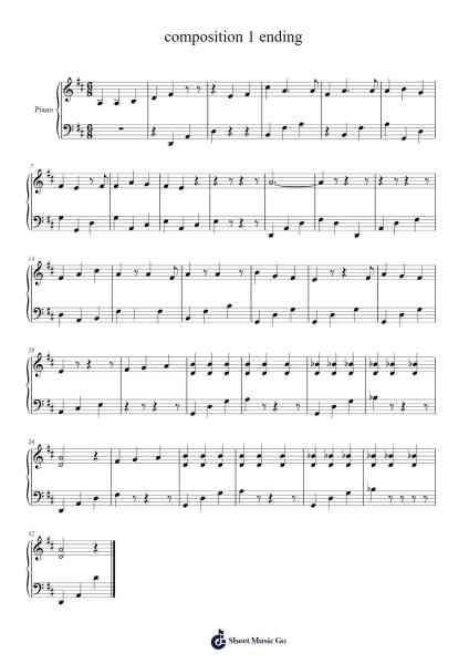 composition 1 ending Sheet Music by mimhdung2509-Arr.Derion