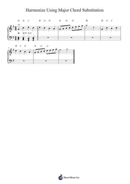 Harmonize Using Major Chord Substitution Sheet Music by Boothed Trubach-Arr.Wrightac Phimaud