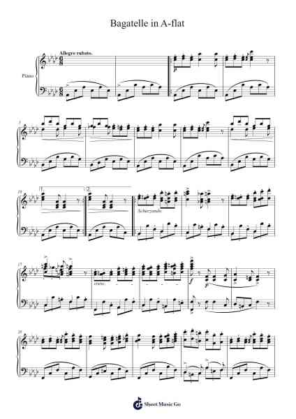 Bagatelle in A-flat major, Op. 33, No. 7 Sheet Music by Halvelt Iannice-Arr.Galepiers Vasa