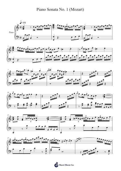 Piano Sonata No. 1 (Mozart) Sheet Music by Wolfgang Amadeus Mozart-Arr.Babberg Neriam