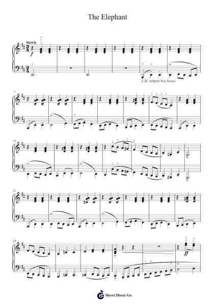 The Carnival of the Animals: The Elephant Sheet Music by Camille Saint-Saëns-Arr.Kepmill Rexbloor