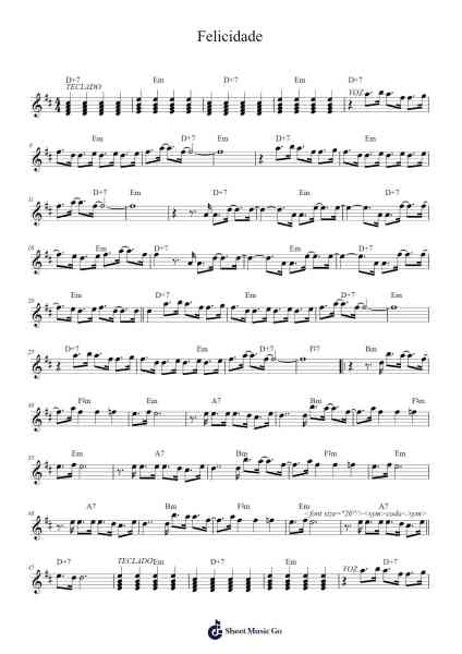 Felicidade Sheet Music by Marcelo Jeneci-Arr.Yvettenat Iveshall