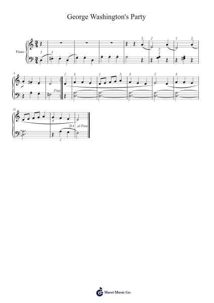 George Washington's Party Sheet Music by Asa Willcox-Arr.O'Neilgrey