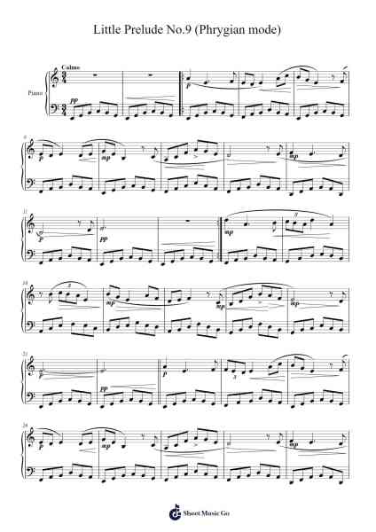Little Prelude No.9 in Phrygian mode Sheet Music by Childdy Whitkin-Arr.Clevestowe Walkyes